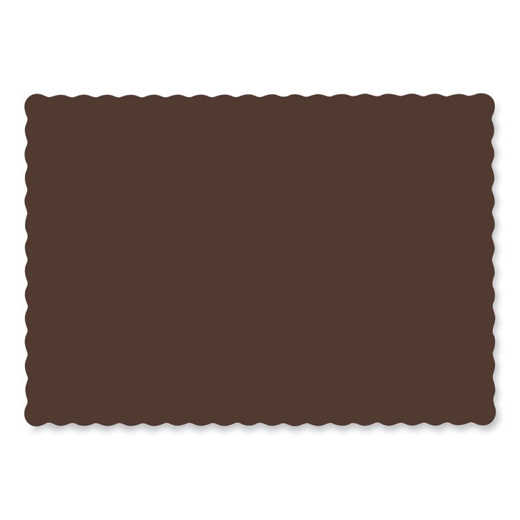 Hoffmaster Solid Color Scalloped Edge Placemats, 10 x 14, Chocolate, 1,000/Carton (HFM310561)