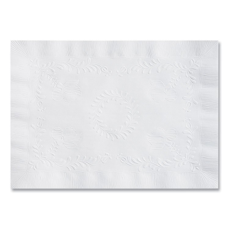 Hoffmaster Anniversary Embossed Placemats, 10 x 14, White, 1,000/Carton (HFMPM30659)