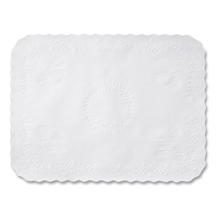 Hoffmaster Anniversary Embossed Scalloped Edge Traymat, 14 x 19, White, 2,000/Carton (HFMTC8704462)