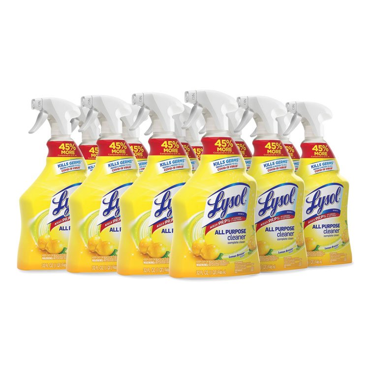 LYSOL Brand Ready-to-Use All-Purpose Cleaner, Lemon Breeze, 32 oz Spray Bottle, 12/Carton (RAC75352CT)