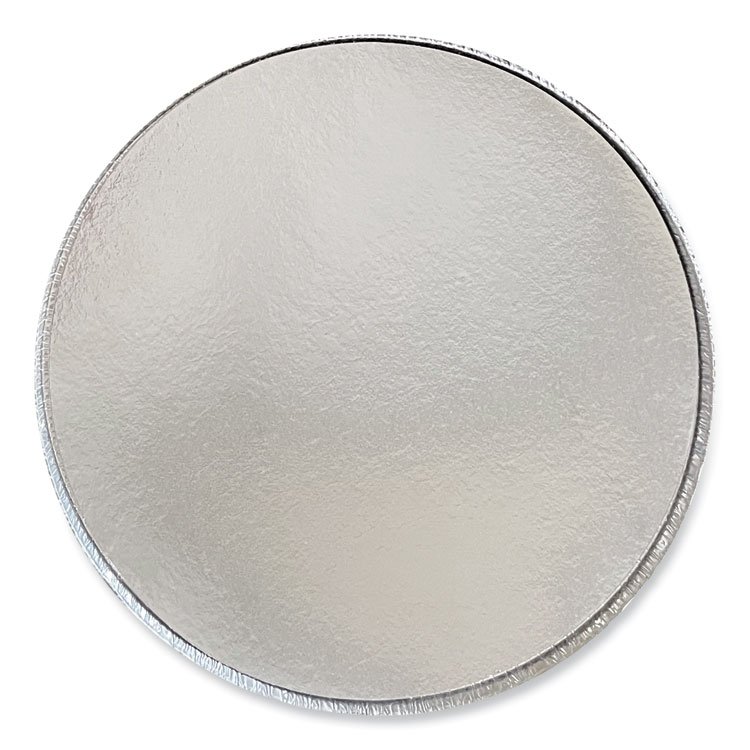 Boardwalk Round Aluminum To-Go Containers with Lid, 48 oz, 9" Diameter x 1.66" h, Silver, 200/Carton (BWKROUND9COMBO)