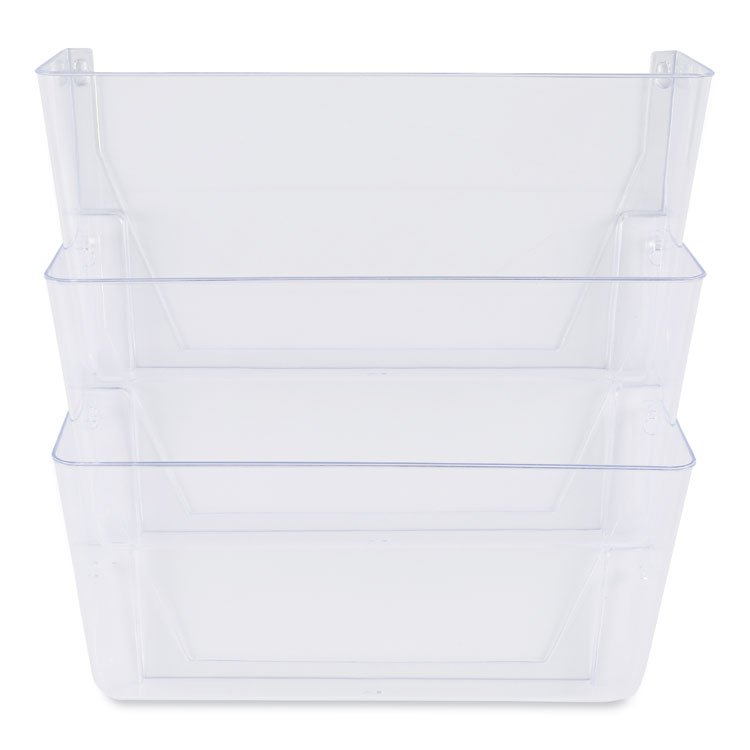 Universal Wall Files, 3 Sections, Letter Size, 13" x 4" x 14", Clear, 3/Set (UNV53682)