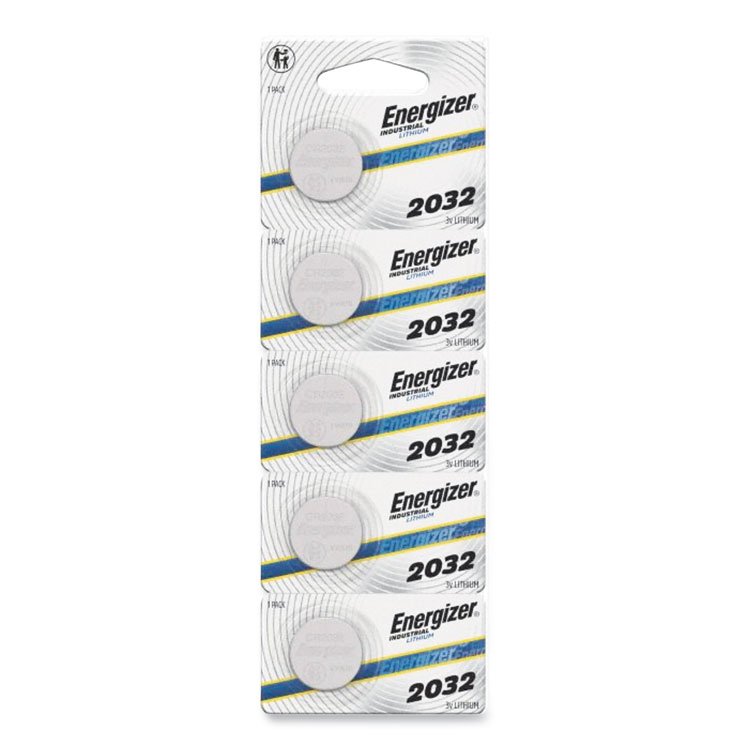 Energizer Industrial Lithium CR2032 Coin Battery with Tear-Strip Packaging, 3 V, 100/Box (EVEECRN2032)