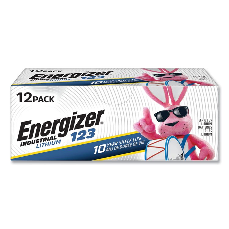 Energizer Industrial Lithium CR123 Photo Battery, 3 V, 12/Pack (EVEELN12312)