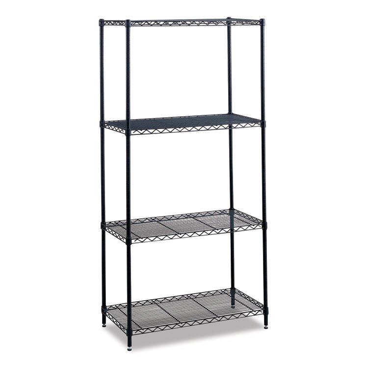 Safco Industrial Wire Shelving, Four-Shelf, 36w x 18d x 72h, Metallic Gray (SAF5285GR)