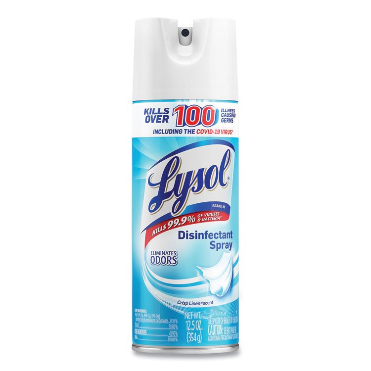 LYSOL Brand Disinfectant Spray, Crisp Linen Scent, 12.5 oz Aerosol Spray (RAC74186EA)