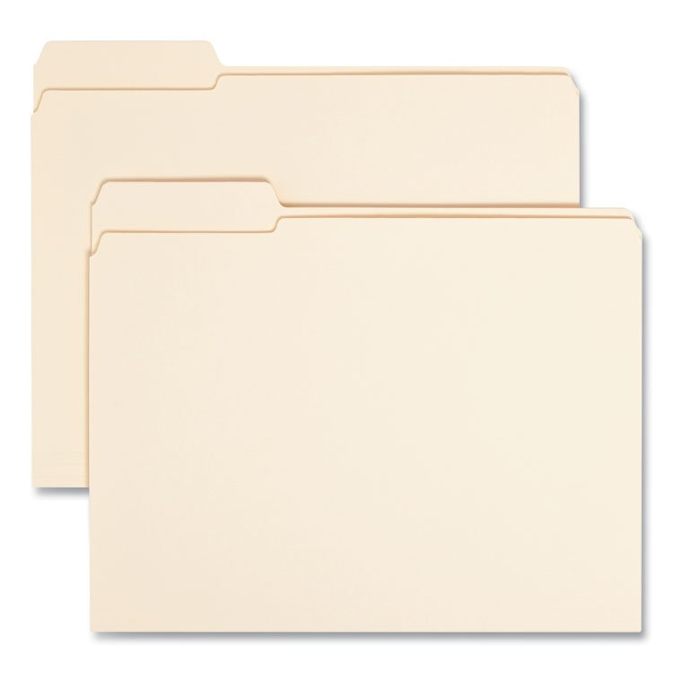 Smead Reinforced Tab Manila File Folders, 1/3-Cut Tabs: Left Position, Letter Size, 0.75" Expansion, 11-pt Manila, 100/Box (SMD10335)