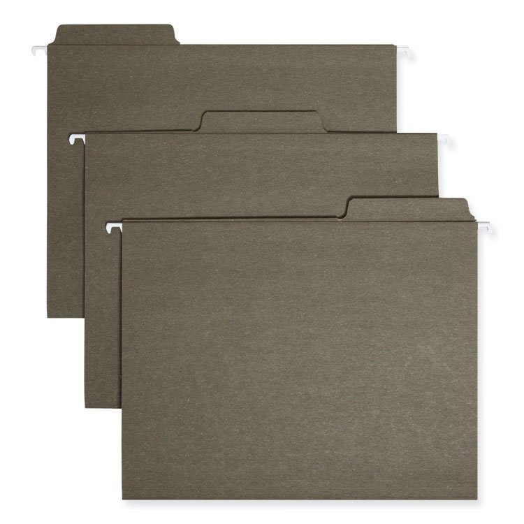 Smead FasTab Hanging Folders, Letter Size, 1/3-Cut Tabs, Standard Green, 20/Box (SMD64037)