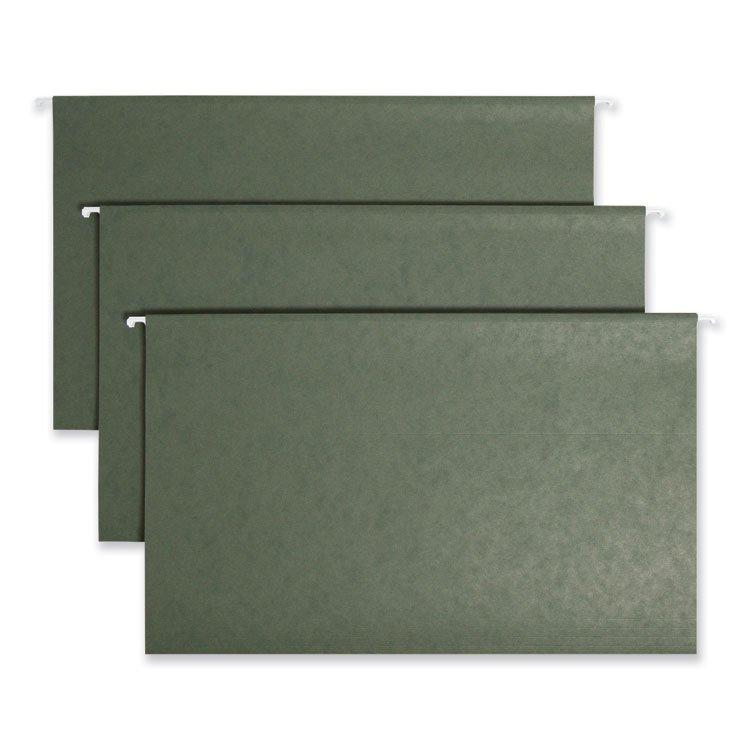 Smead TUFF Hanging Folders with Easy Slide Tab, Legal Size, 1/3-Cut Tabs, Standard Green, 20/Box (SMD64136)