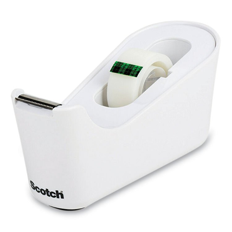 Scotch C18 Desktop Dispenser, 1" Core, White (MMMC18MX)