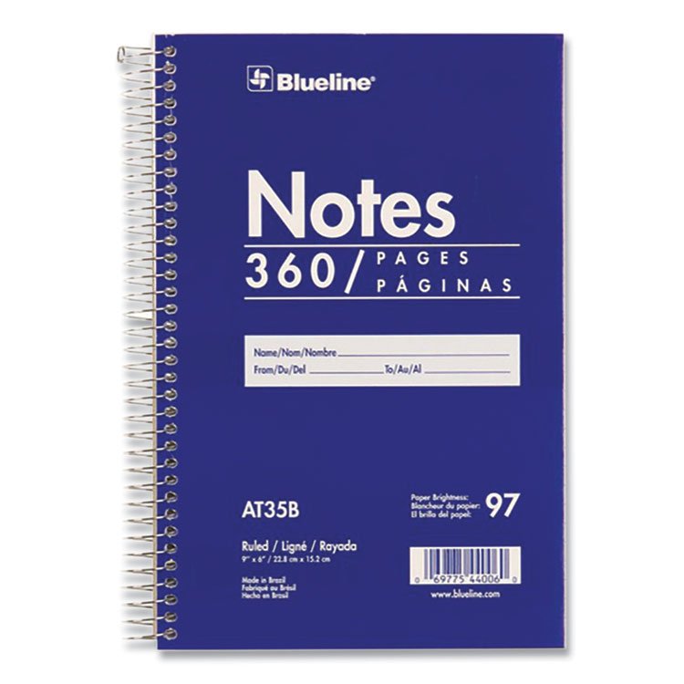 Blueline Steno Notes Notebook, Gregg Rule, Blue/White Cover, (180) 9 x 6 Sheets (REDAT35B)