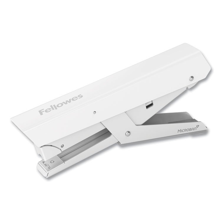 Fellowes LX890 Handheld Plier Stapler with Antimicrobial Protection, 40-Sheet Capacity, 0.25"/0.31" Staples, White (FEL5014701)