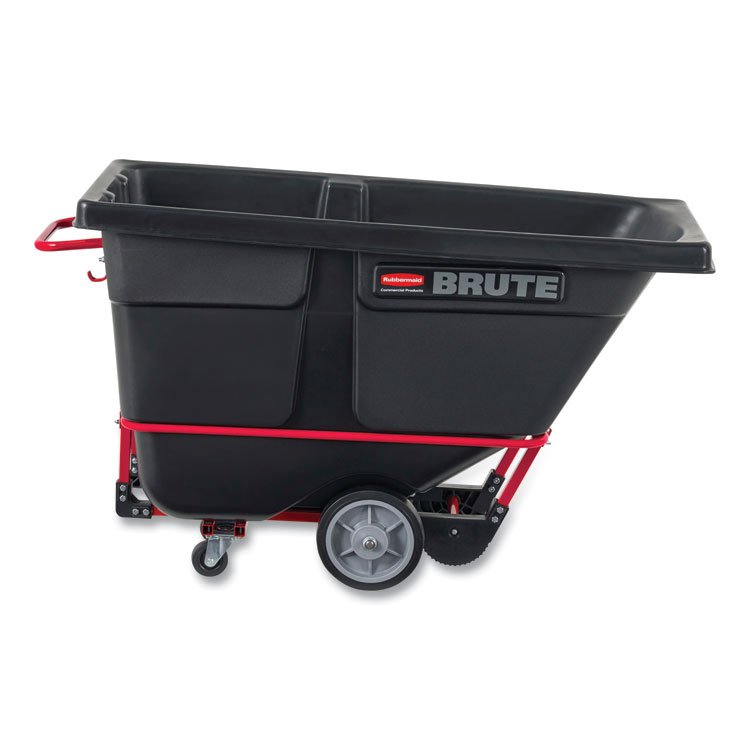 Rubbermaid Commercial 0.5 cu yd BRUTE Rotomolded Tilt Truck, 1,400 lb Capacity, Black (RCP1306BLA)