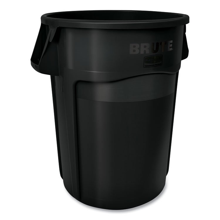 Rubbermaid Commercial Brute Container, 55 gal, Resin, Black, 3/Carton (RCP17797393)