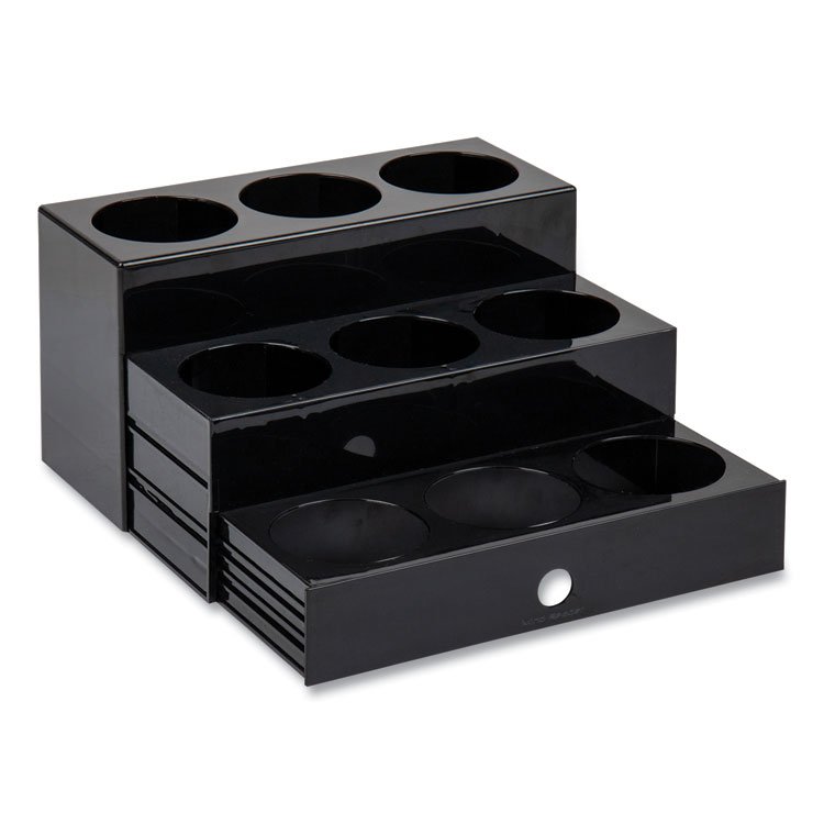 Mind Reader Mind Reader Foundation Collection 9-Compartment Nested Syrup Countertop Bottle Organizer, 12.5 x 5 x 7, Black (EMSSYRUPH9BLK)