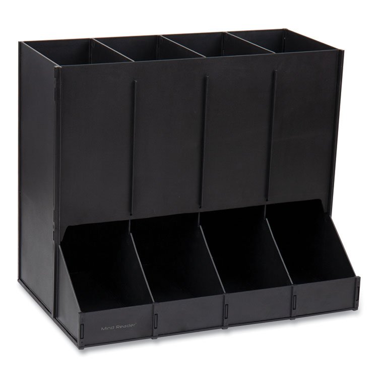 Mind Reader Anchor Collection 4-Compartment Single Serve Pod Countertop Dispenser, 14.25 x 9 x 12.15, Black (EMSCPODBKBLK)