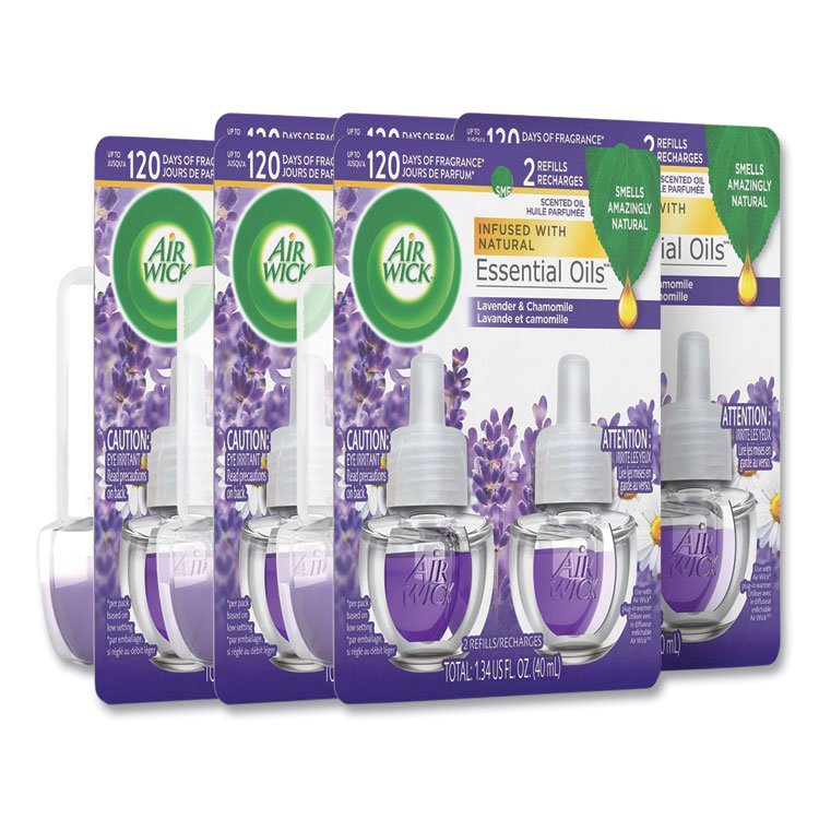 Air Wick Scented Oil Refill, Lavender and Chamomile, 0.67 oz, 2/Pack, 6 Packs/Carton (RAC78473CT)