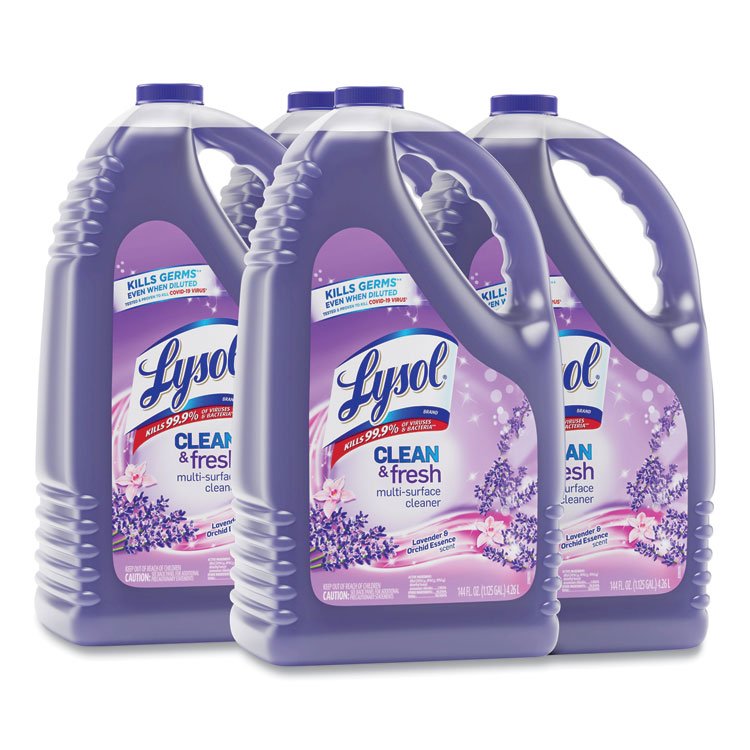 LYSOL Brand Clean and Fresh Multi-Surface Disinfectant Cleaner, Lavender and Orchid Essence, 144 oz Bottle, 4/Carton (RAC88786)