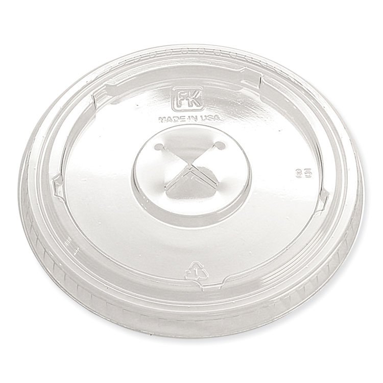 Fabri-Kal Greenware Cold Drink Lids, X-Slot, Fits 12 oz to 20 oz Cold Cups, Plastic, Clear, 1,000/Carton (FABLKC1220FX)