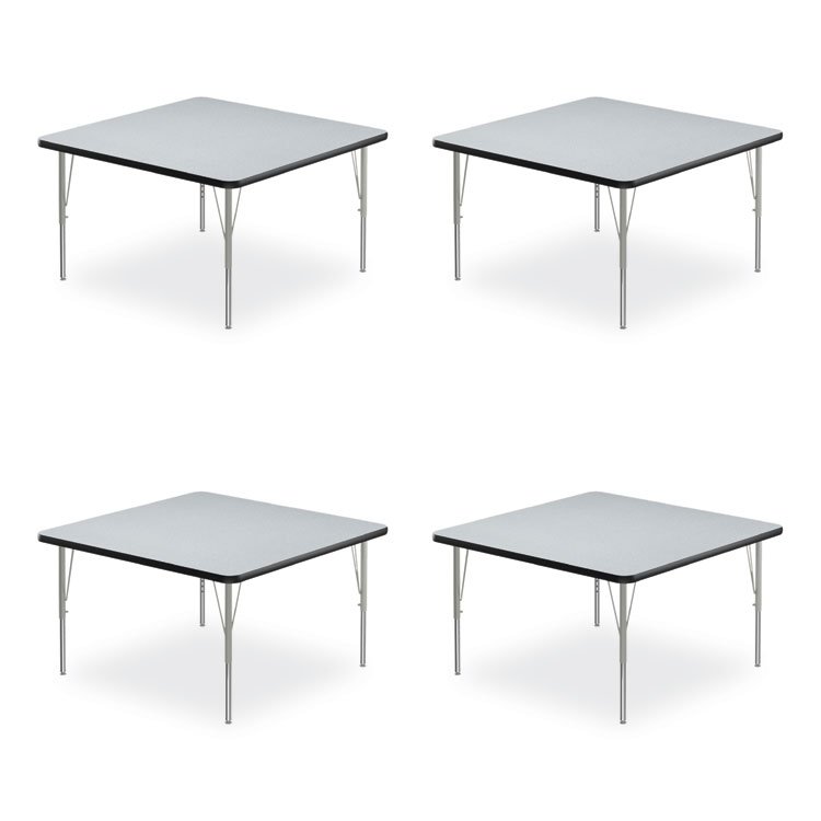 Correll Adjustable Activity Tables, Square, 48" x 48" x 19" to 29", Gray Top, Silver Legs, 4/Pallet (CRL4848TF15954P)