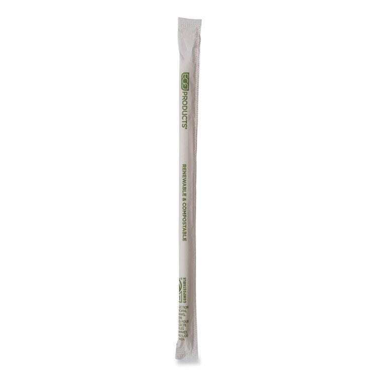 Eco-Products Renewable and Compostable PHA Straws, 10.25", Natural White, 1,250/Carton (ECOEPSTPHA1025)