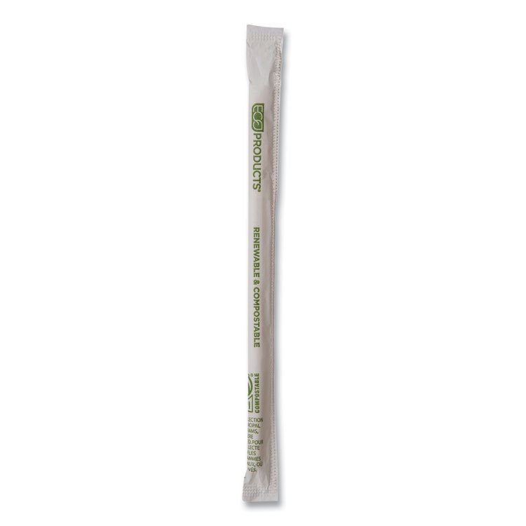 Eco-Products Renewable and Compostable PHA Straws, 7.75", Natural White, 2,000/Carton (ECOEPSTPHA775)
