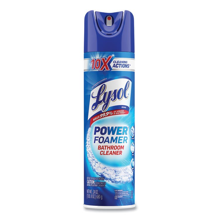 LYSOL Brand Power Foam Bathroom Cleaner, 24 oz Aerosol Spray (RAC02569)
