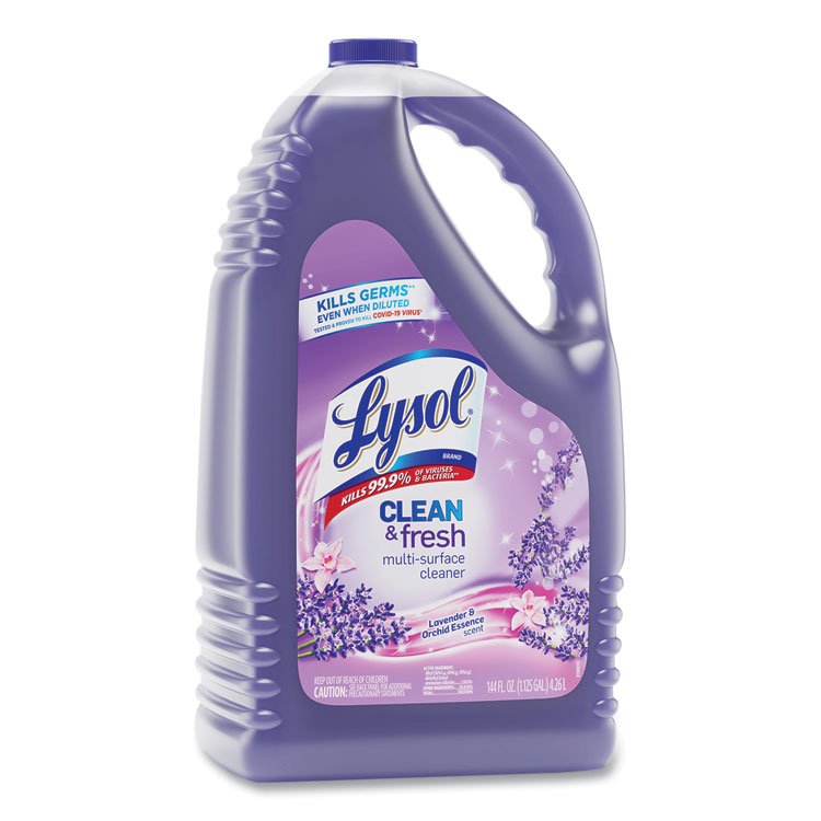 LYSOL Brand Clean and Fresh Multi-Surface Disinfectant Cleaner, Lavender and Orchid Essence, 144 oz Bottle (RAC88786EA)