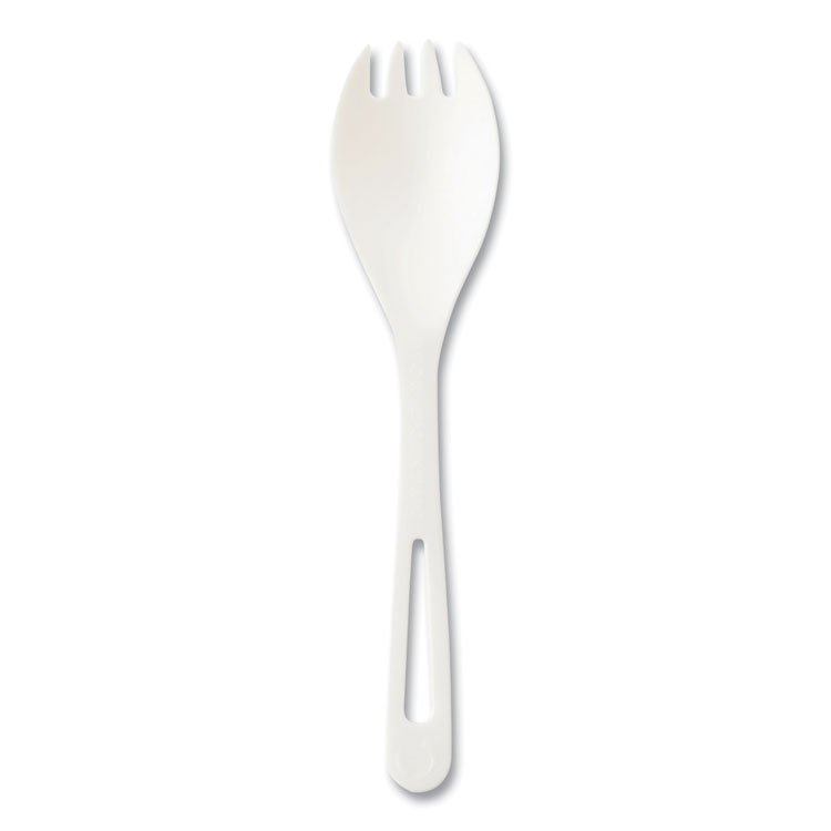 World Centric TPLA Compostable Cutlery, Spork, Plastic, White, 1,000/Carton (WORRKPSB)