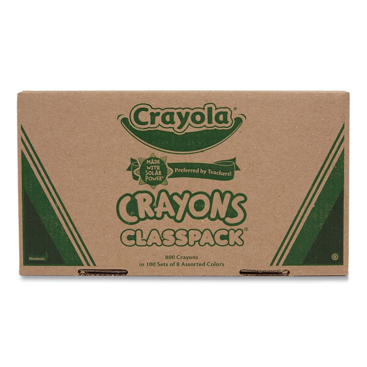 Crayola Classpack Regular Crayons, 8 Colors, 800/Box (CYO528008)