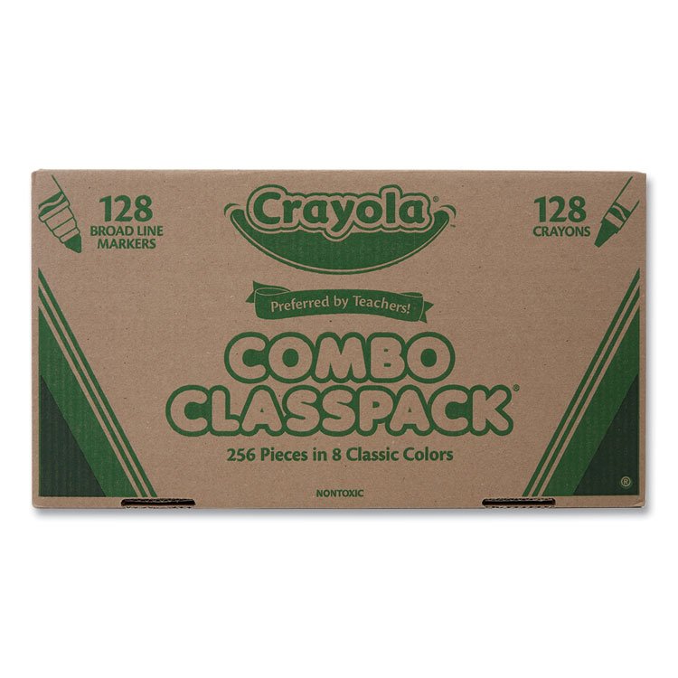Crayola Crayons and Markers Combo Classpack, Eight Colors, 256/Set (CYO523349)