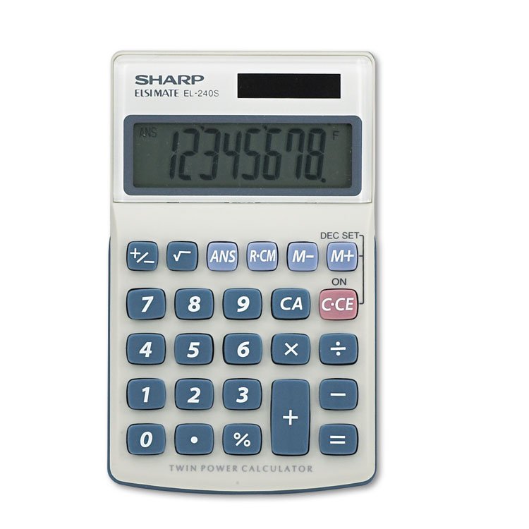 Sharp EL240SB Handheld Business Calculator, 8-Digit LCD (SHREL240SAB)