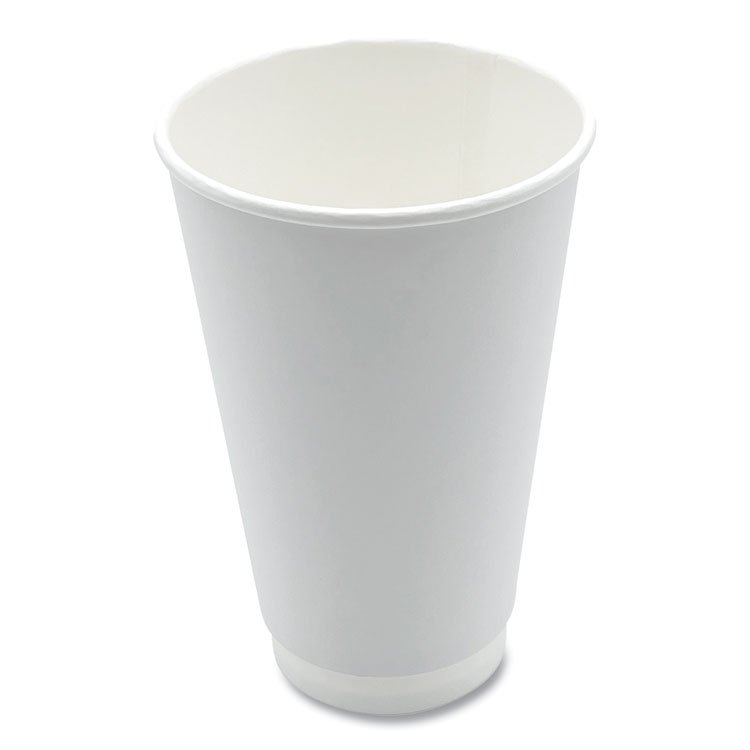 Boardwalk Paper Hot Cups, Double-Walled, 16 oz, White, 500/Carton (BWKDW16HCUP)