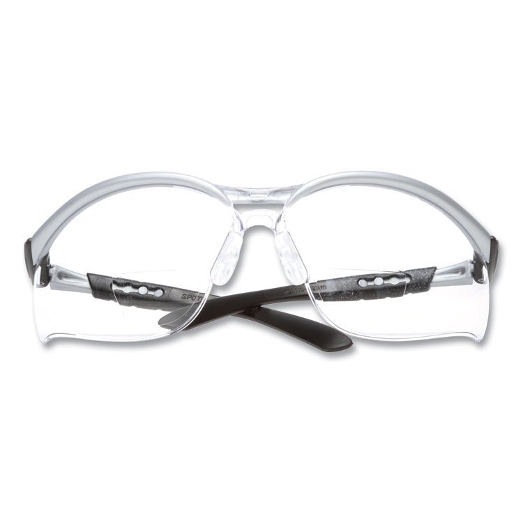 3M BX Molded-In Diopter Safety Glasses, 2.0+ Diopter Strength, Silver/Black Frame, Clear Lens (MMM1137500000)