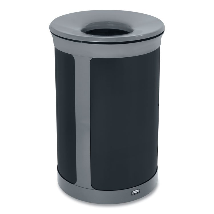 Rubbermaid Commercial ENHANCE Series Waste Receptacle, 23 gal, Metal, Pearl Gray/Umbra Gray (RCP2172849)