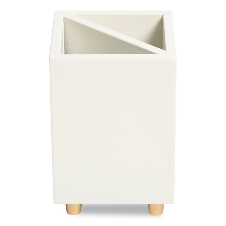 U Brands Juliet Pencil Cup, 3"w x 3"d x 4"h, White (UBR3466U0312)