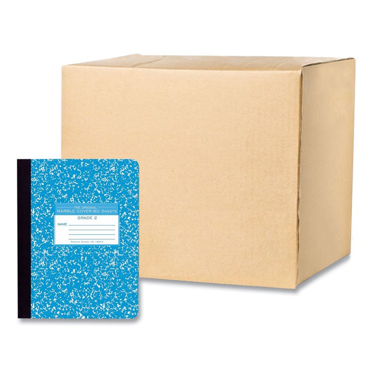 Roaring Spring Grade School Ruled Composition Book, Grade 2 Manuscript Format, Blue Marble Cover, (80) 9.75 x 7.5 Sheets, 48/Carton (ROA97226CS)