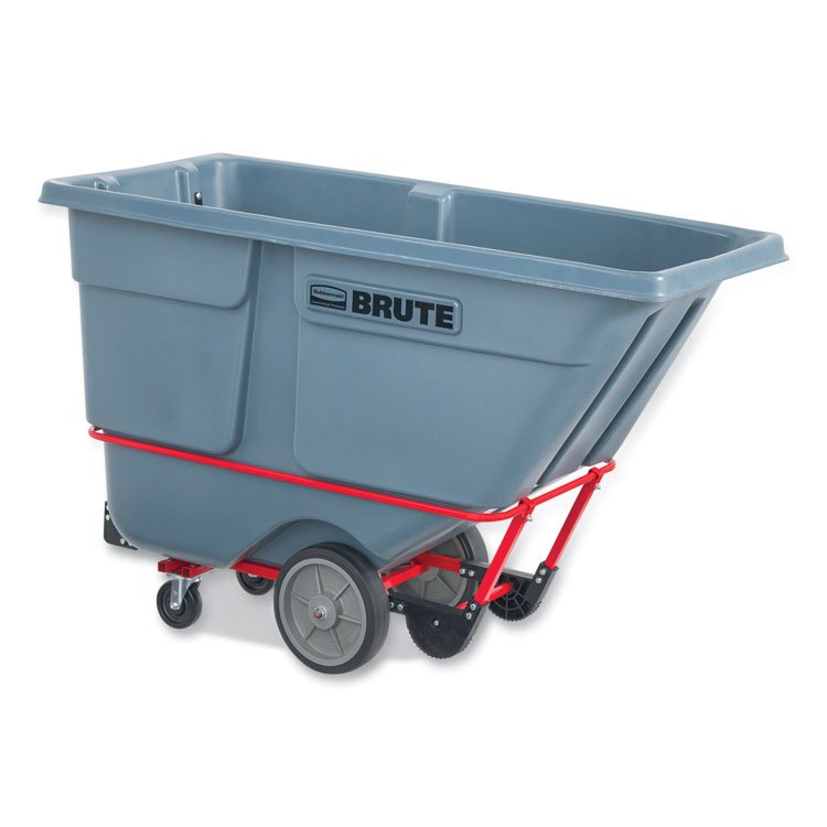 Rubbermaid Commercial 1 cu yd BRUTE DURATILT Frame Tilt Truck, Heavy Duty, 2,100 lb Capacity, Gray (RCP2192467)