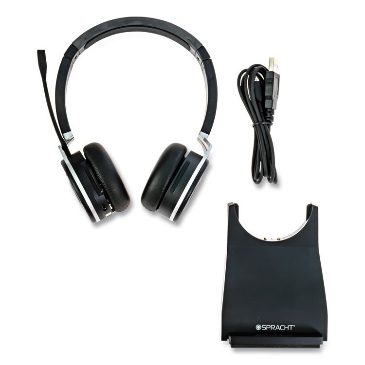 Spracht ZuM BT Prestige Binaural Over The Head Headset, Black (SPTZUMBTP400)