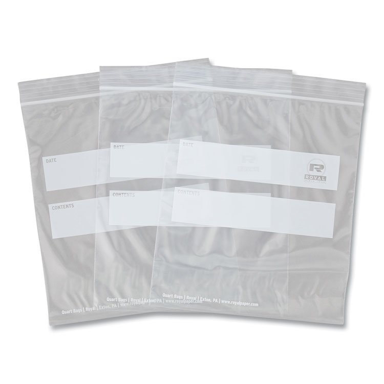AmerCareRoyal Zipper Bags, Quart, 7" x 7.99", Clear, 500/Carton (RPPZBQ78)