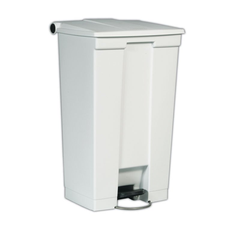 Rubbermaid Commercial Legacy Step-On Receptacle, 23 gal, Plastic, White (RCPFG614600WHT)