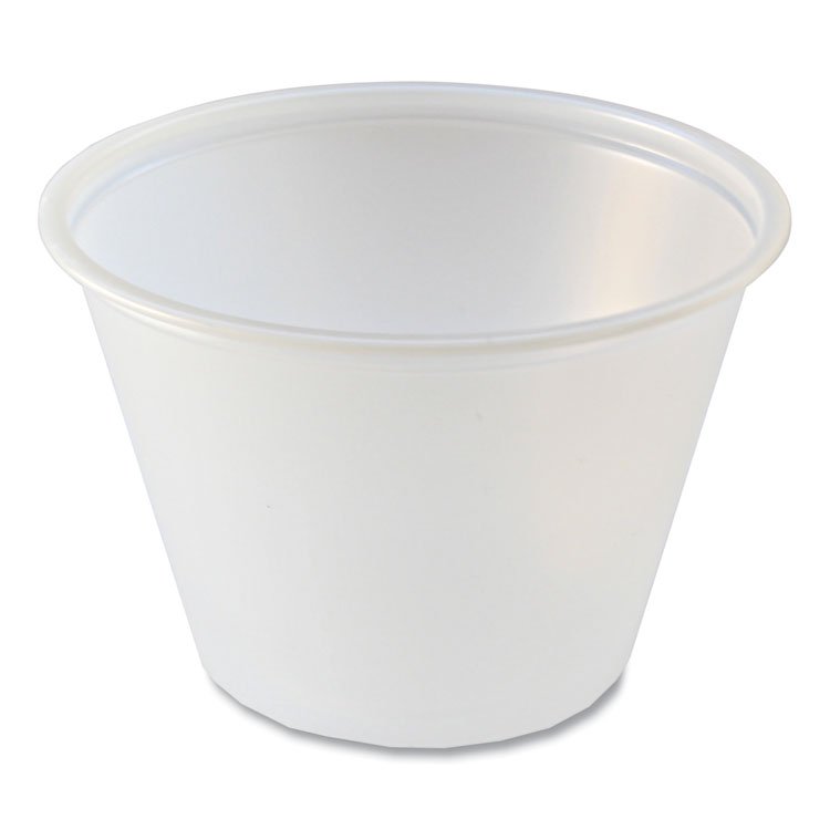 Fabri-Kal Portion Cups, 2.5 oz, Plastic, Translucent, 125/Sleeve, 20 Sleeve/Carton (FABPC250)