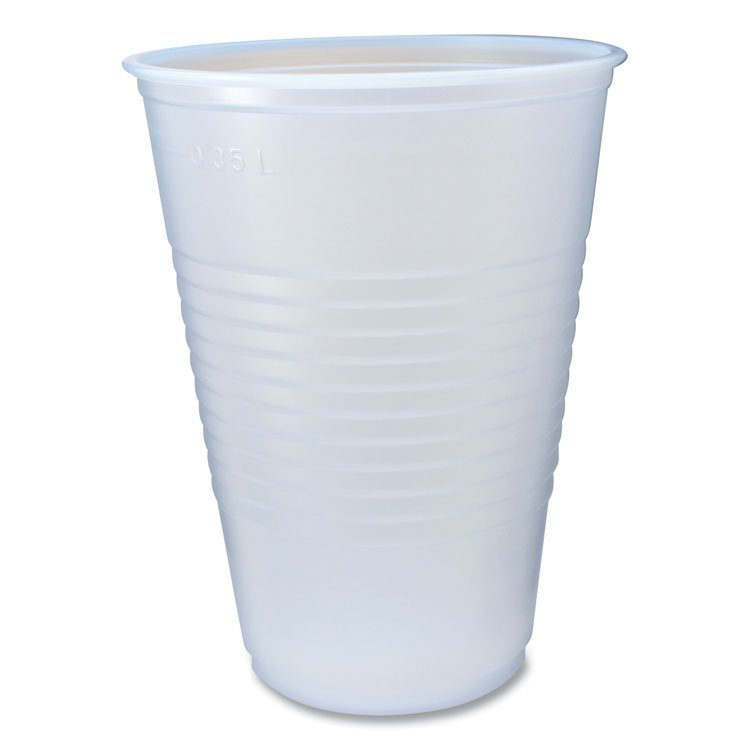 Fabri-Kal RK Ribbed Cold Drink Cups, 14 oz, Plastic, Clear, 50/Sleeve, 20 Sleeves/Carton (FABRK14)