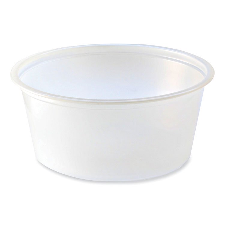 Fabri-Kal Portion Cups, 3.25 oz, Plastic, Translucent, 125/Sleeve, 20 Sleeve/Carton (FABPC325)
