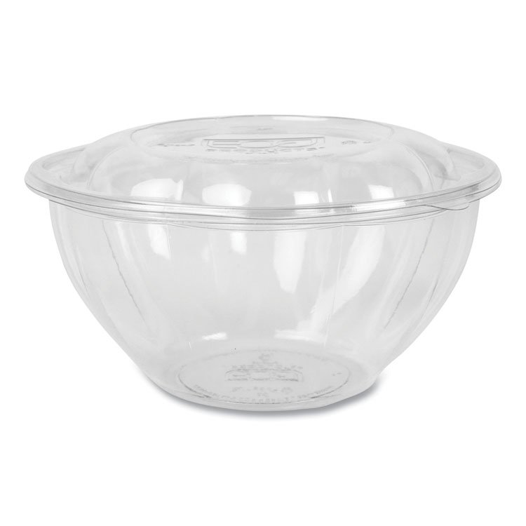 Eco-Products Renewable and Compostable Salad Bowls with Lids, 32 oz, Clear, Plastic, 50/Pack, 3 Packs/Carton (ECOEPSB32)