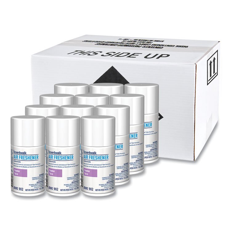 Boardwalk Metered Air Freshener Refill, Powder Mist Scent, 7 oz Aerosol Spray, 12/Carton (BWK902)