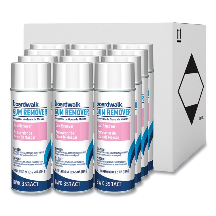 Boardwalk Chewing Gum and Candle Wax Remover, Unscented, 6.5 oz Aerosol Spray, 12/Carton (BWK353ACT)