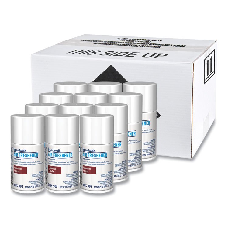 Boardwalk Metered Air Freshener Refill, Cinnamon Sunset Scent, 7 oz Aerosol Spray, 12/Carton (BWK903)