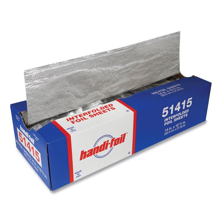 HFA Interfolded Foil Sheets, 10.75 x 14, 500/Box, 6 Boxes/Carton (HFA51415)