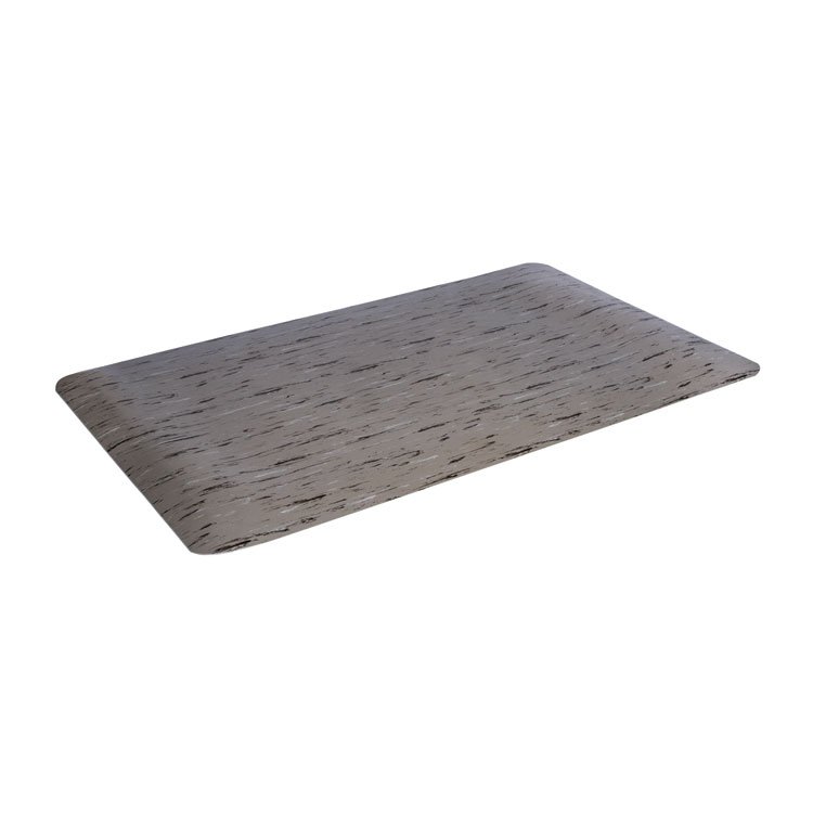 Crown Cushion-Step Marbleized Rubber Mat, 24 x 36, Gray (CWNCU2436GY)